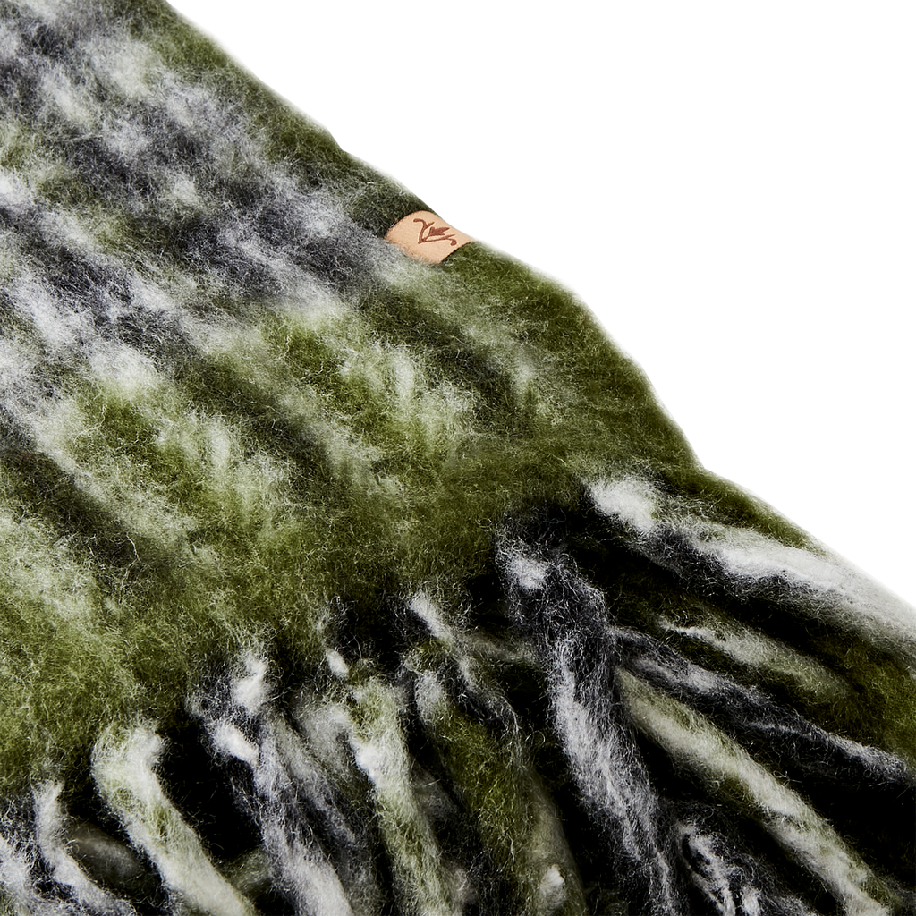 FRASSE Wool Blend Blanket, Green/Black/White