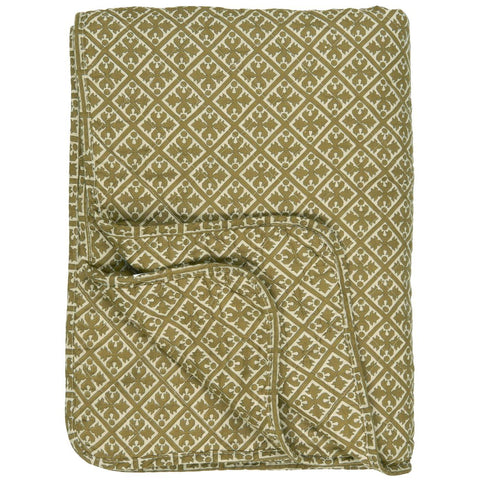 IB Quilt olive with block pattern