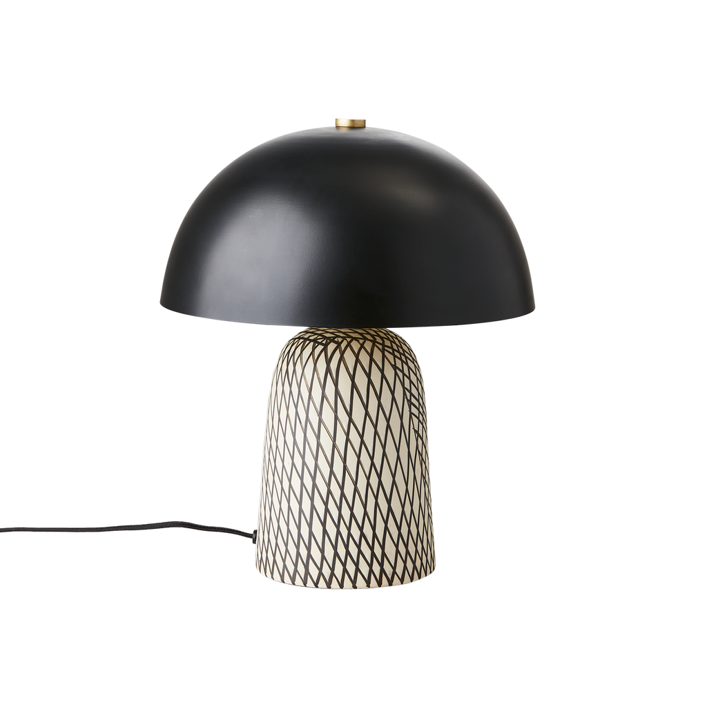 Fungi Table Lamp M Black/ivory