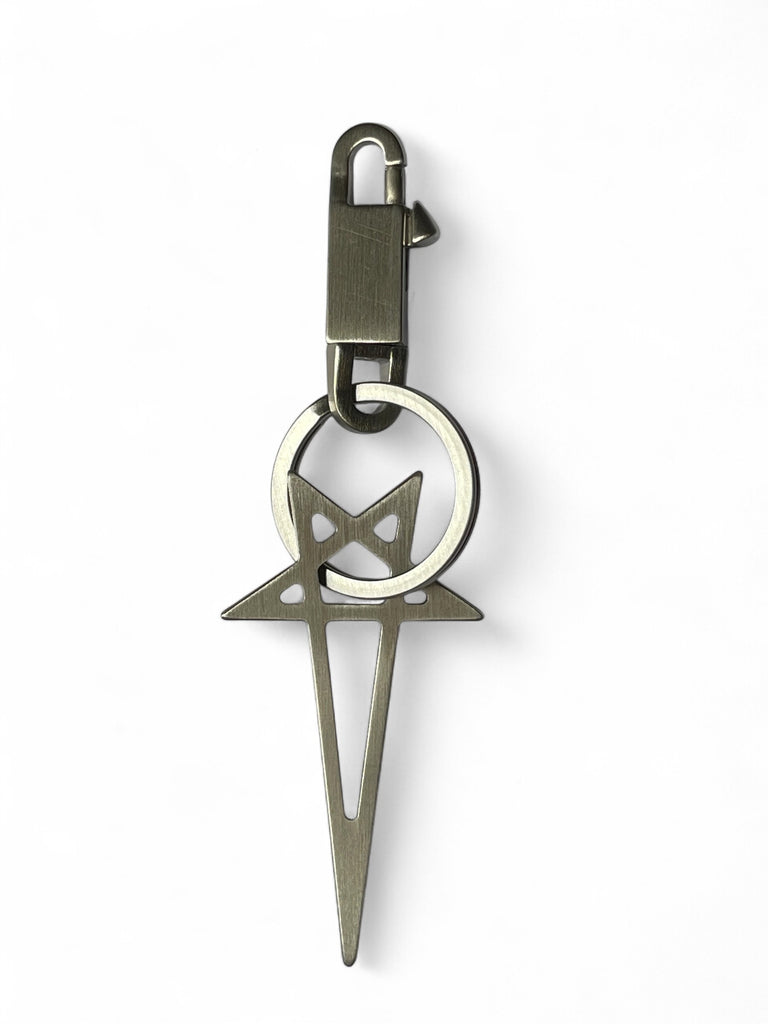 Rick Owens  LUXOR PENTAGRAM PALLADIUM BRASS KEYCHAIN