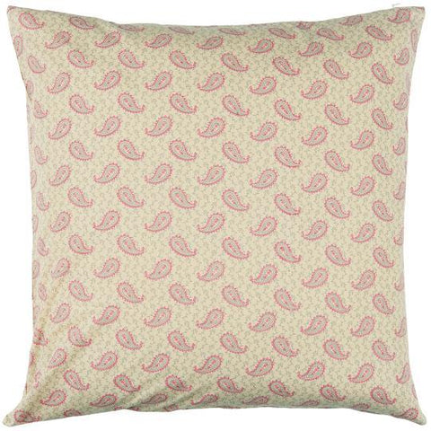 IB Cushion cover beige w/light pink/grey paisley pattern