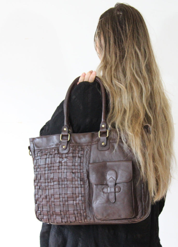 Sienna Bohemian Leather Bag -  Brown