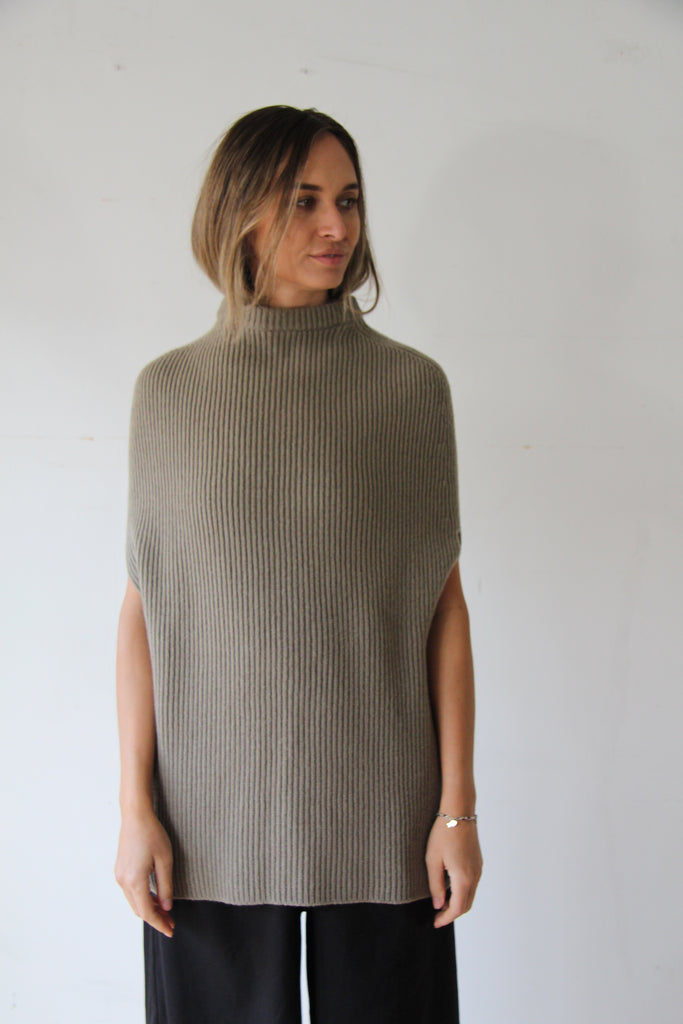 RICK OWENS Womens FW24 PORTERVILLE MAGLIA - CRATER - DUST