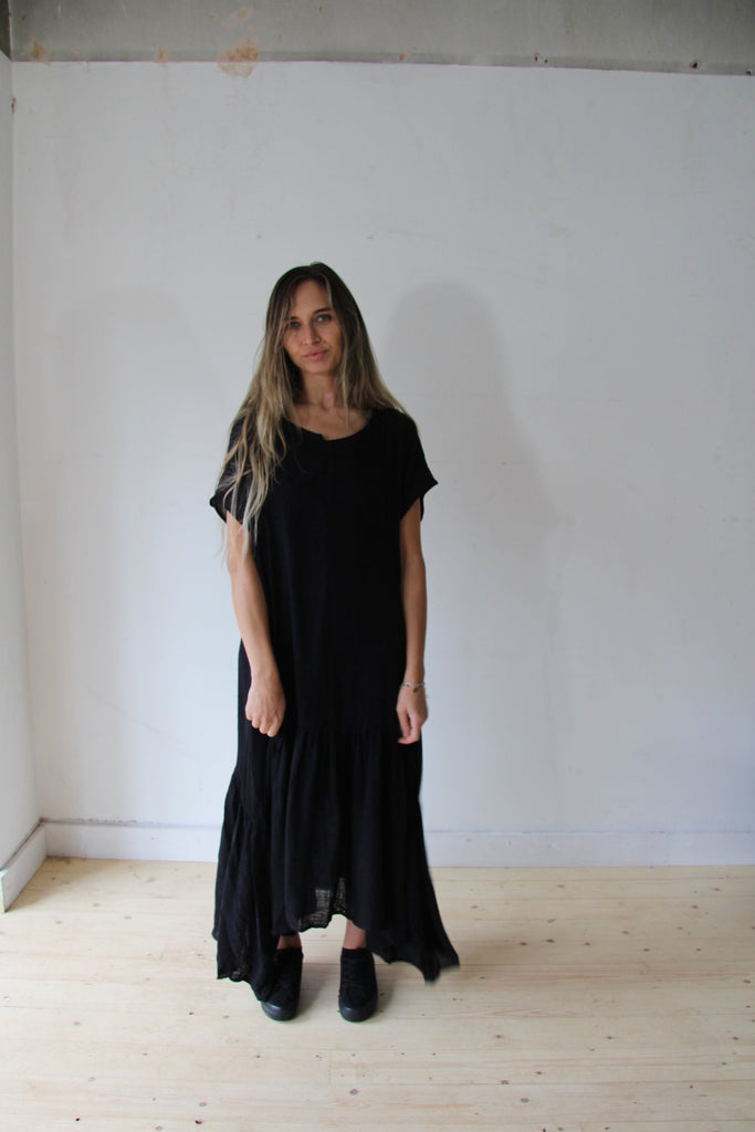 WDTS Frilled Hem Linen Dress