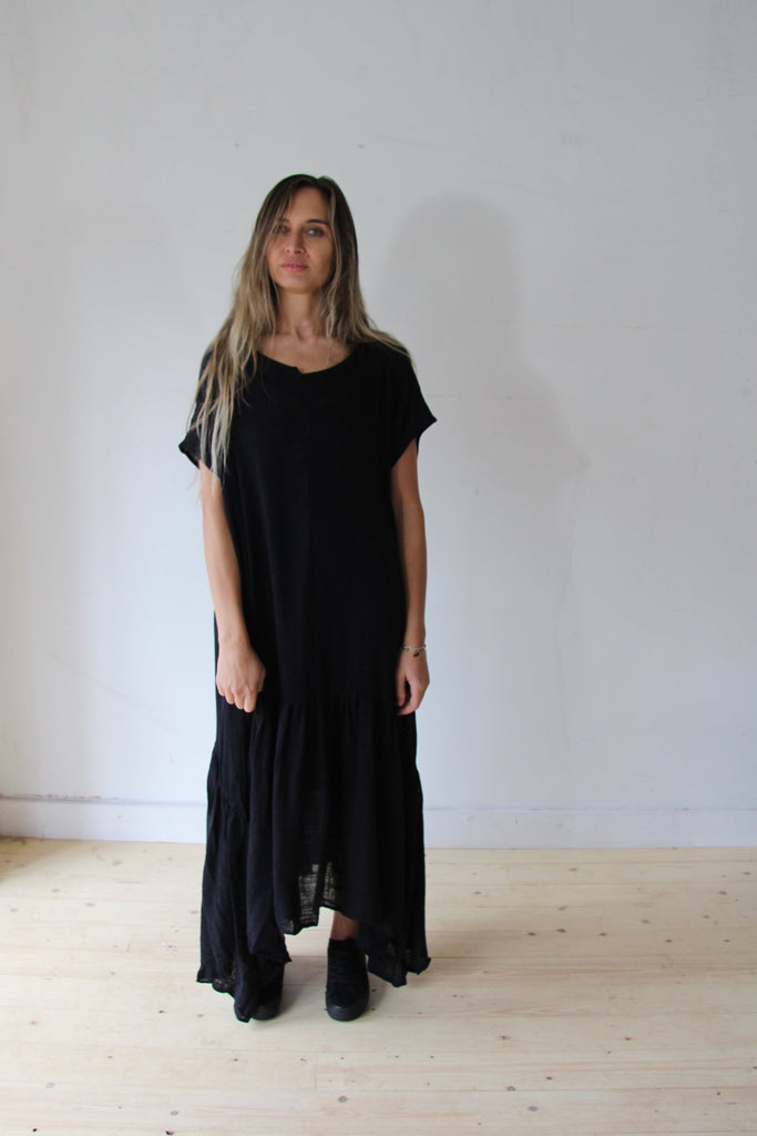 WDTS Frilled Hem Linen Dress