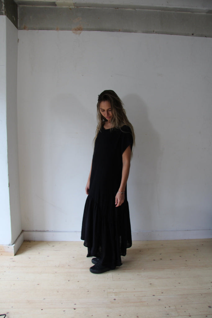 WDTS Frilled Hem Linen Dress