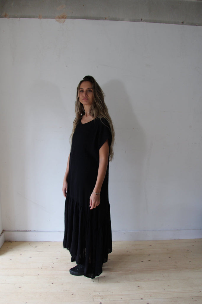 WDTS Frilled Hem Linen Dress
