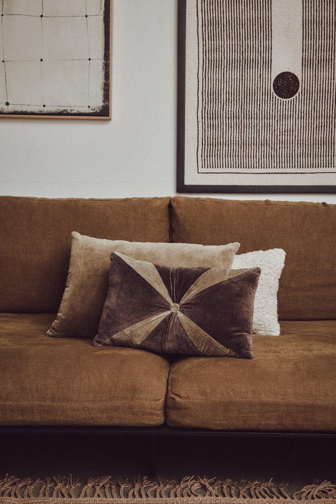 HK Living: Velvet cushion army green (60x40cm)