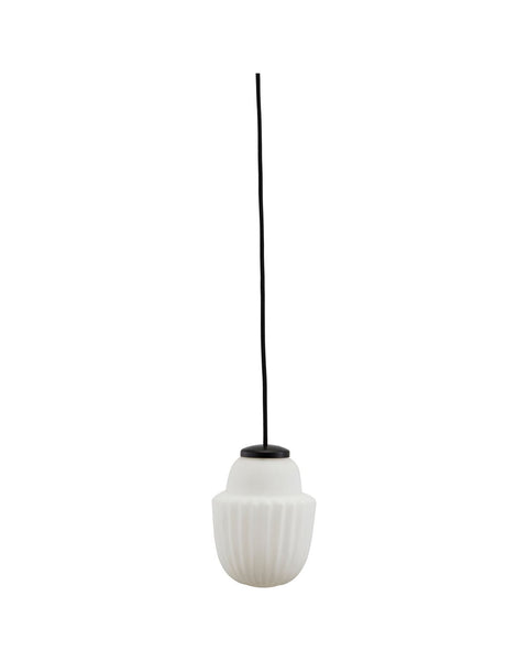 Lamp, Acorn, White  Glass, Metal