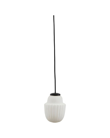 Lamp, Acorn, White  Glass, Metal