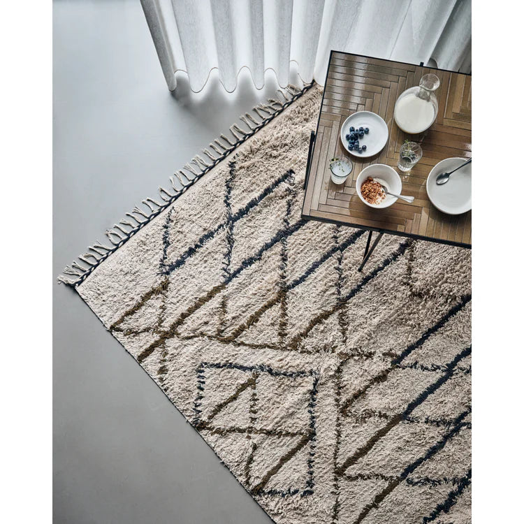 House Doctor Rug, HDIndi, Off White, Mustard