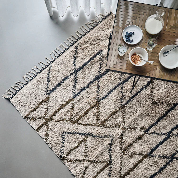 House Doctor Rug, HDIndi, Off White, Mustard