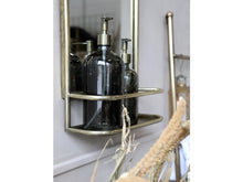 Mirror w. Shelf Antique Brass
