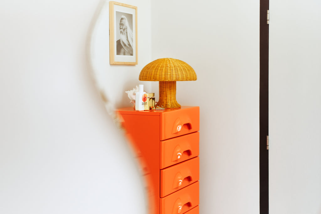 HK Living : Rattan table lamp mustard