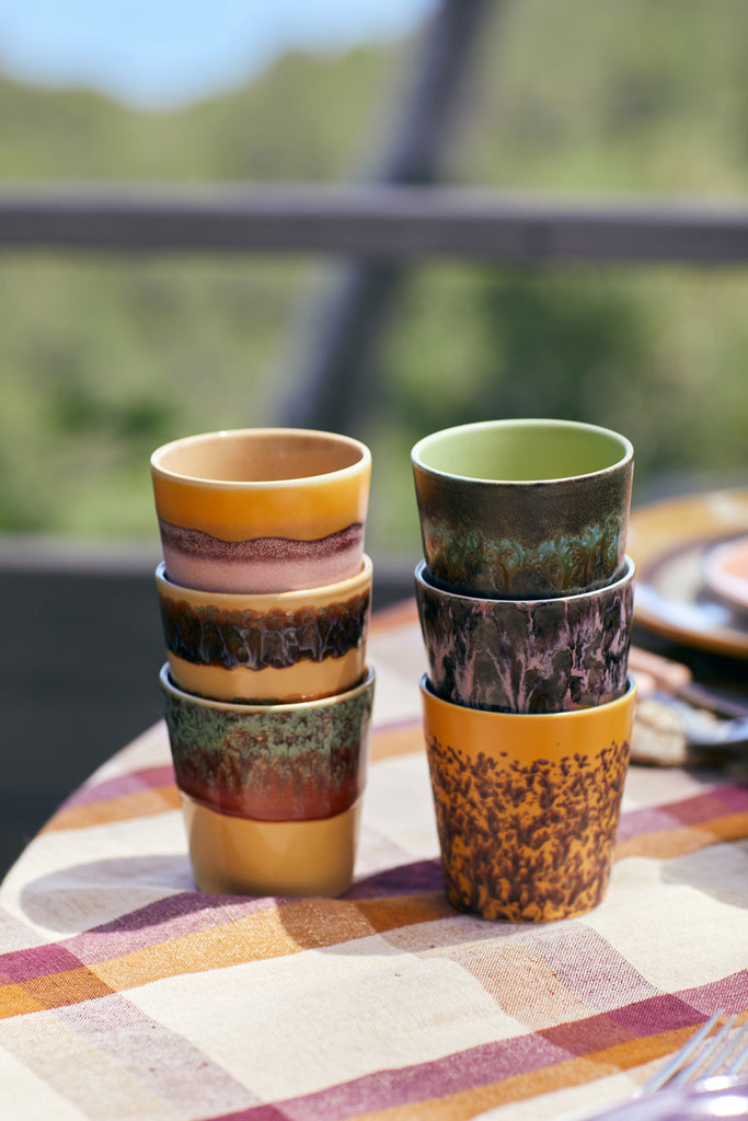 70s ceramics: coffee mugs valley, set of 6