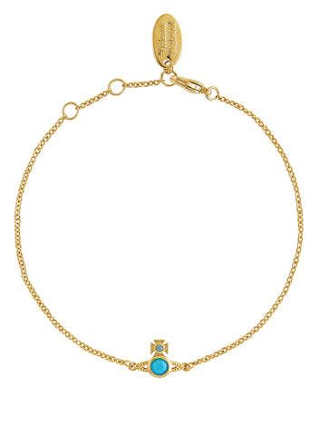 SS24 Vivienne Westwood London Orb Bracelet - Gold/Turquoise