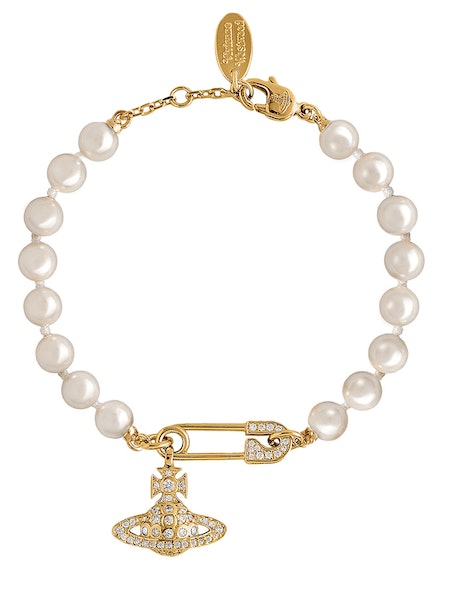 SS24 Vivienne Westwood Lucrece Pearl Bracelet - Gold Light Creamrose