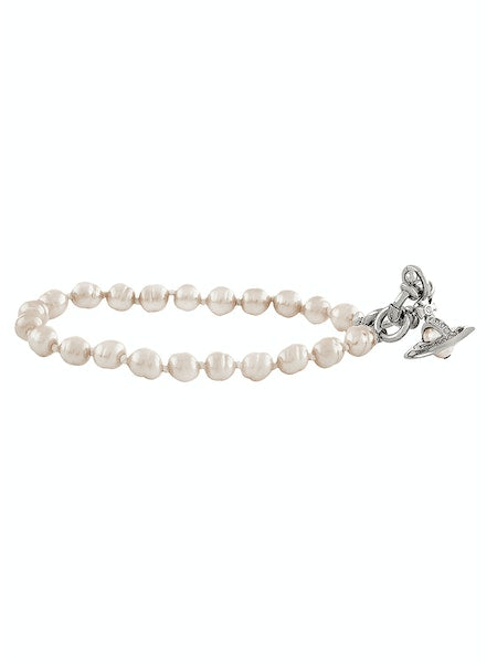 Vivienne Westwood Aleksa Bracelet- Platinum/Creamrose Pearl