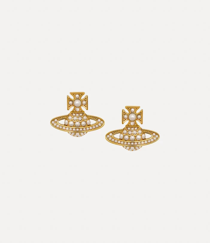 Vivienne Westwood Luzia Bas Relief Earrings - Gold/Creampearl