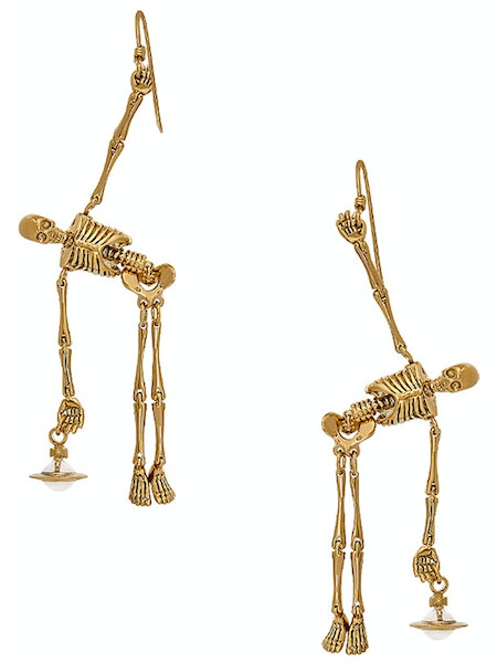 Vivienne Westwood Skeleton Earrings - Gold/Ivory
