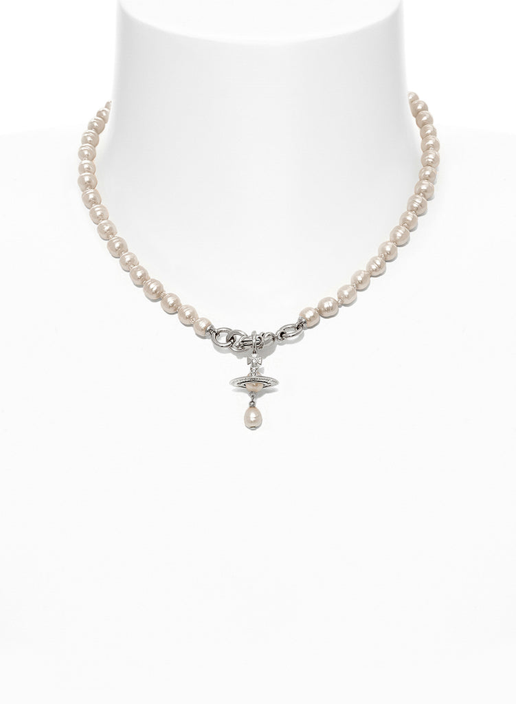 Vivienne Westwood Aleksa Necklace - Platinum Creamrose