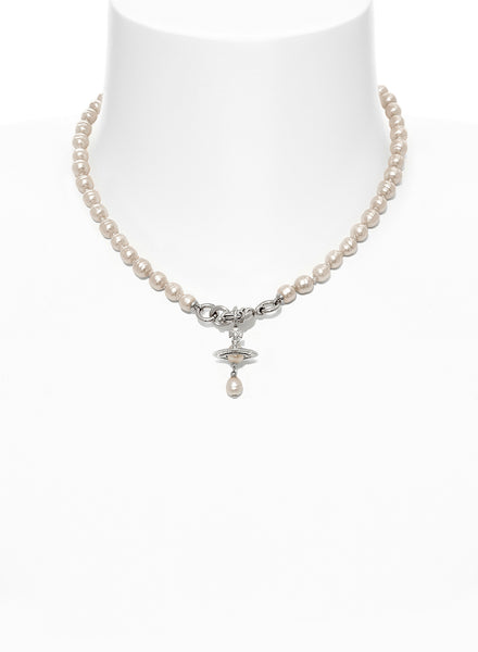 Vivienne Westwood Aleksa Necklace - Platinum Creamrose