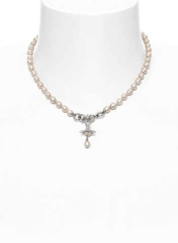 Vivienne Westwood Aleksa Necklace - Platinum Creamrose