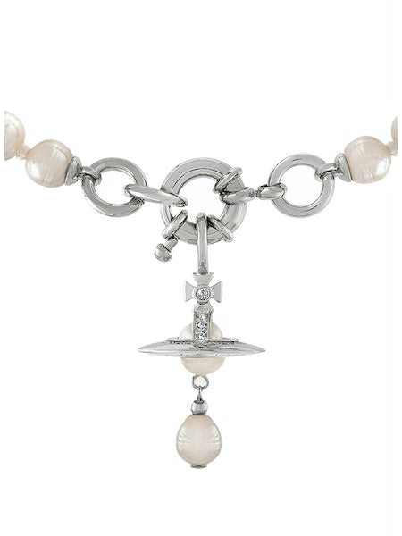Vivienne Westwood Aleksa Necklace - Platinum Creamrose
