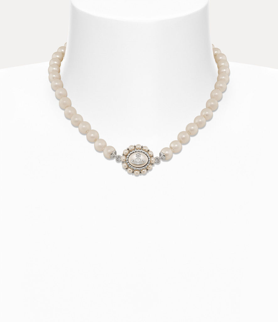 Vivienne Westwood Amaya Large Pearl necklace Platinum Creamrose PEARL