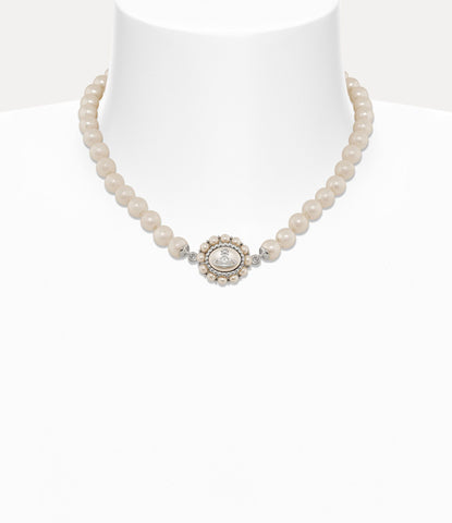 Vivienne Westwood Amaya Large Pearl necklace Platinum Creamrose PEARL