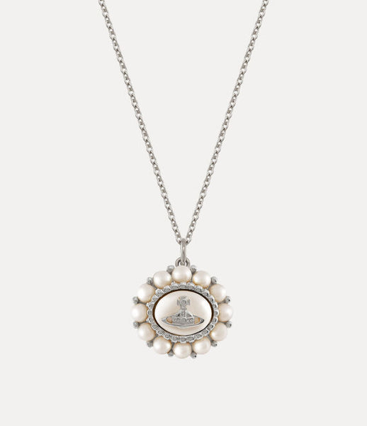 Vivienne Westwood Amaya Necklace - Platinum / Cream Rose Pearl