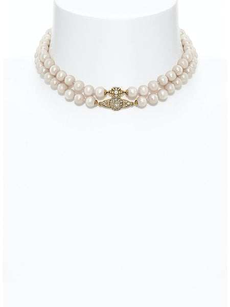 Vivienne Westwood Graziella Pearl Choker - Gold/Creamrose Pearl