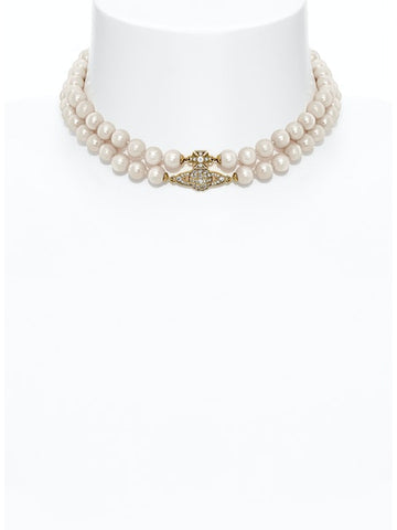 Vivienne Westwood Graziella Pearl Choker - Gold/Creamrose Pearl