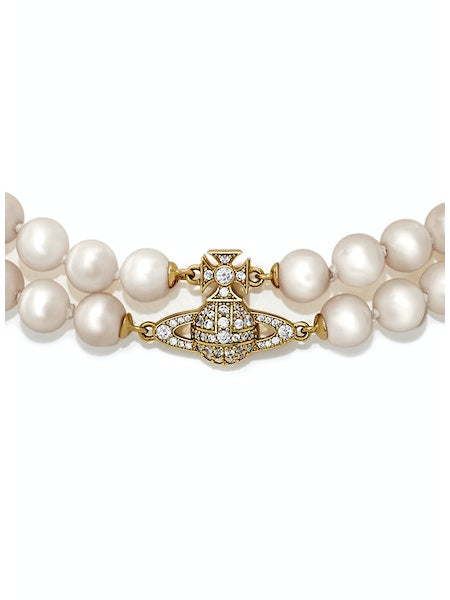 Vivienne Westwood Graziella Pearl Choker - Gold/Creamrose Pearl