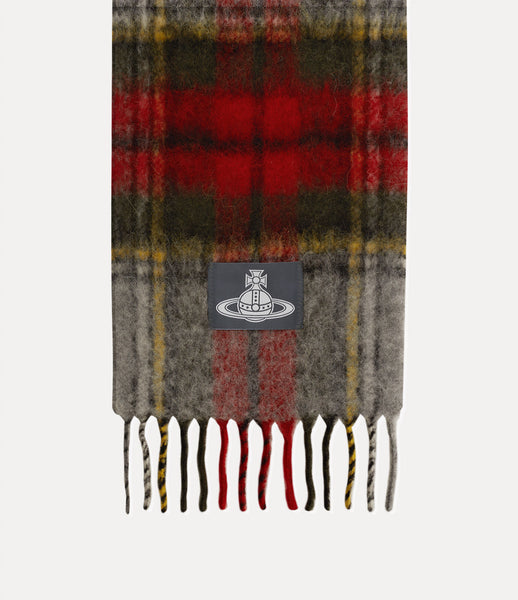 Vivienne Westwood Red Chunky Tartan Scarf  30cm x 200cm