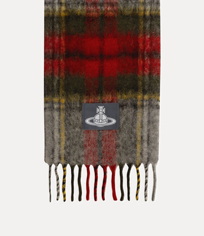 Vivienne Westwood Red Chunky Tartan Scarf  30cm x 200cm