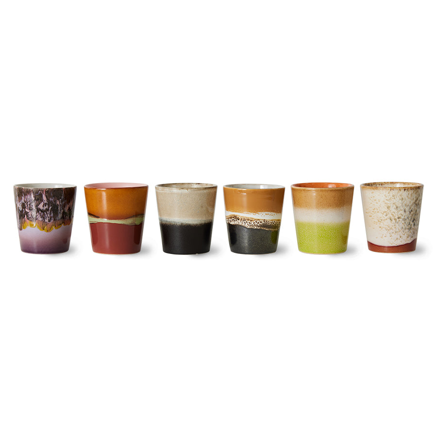 HK Living : 70s ceramics: coffee mugs soil (set of 6)