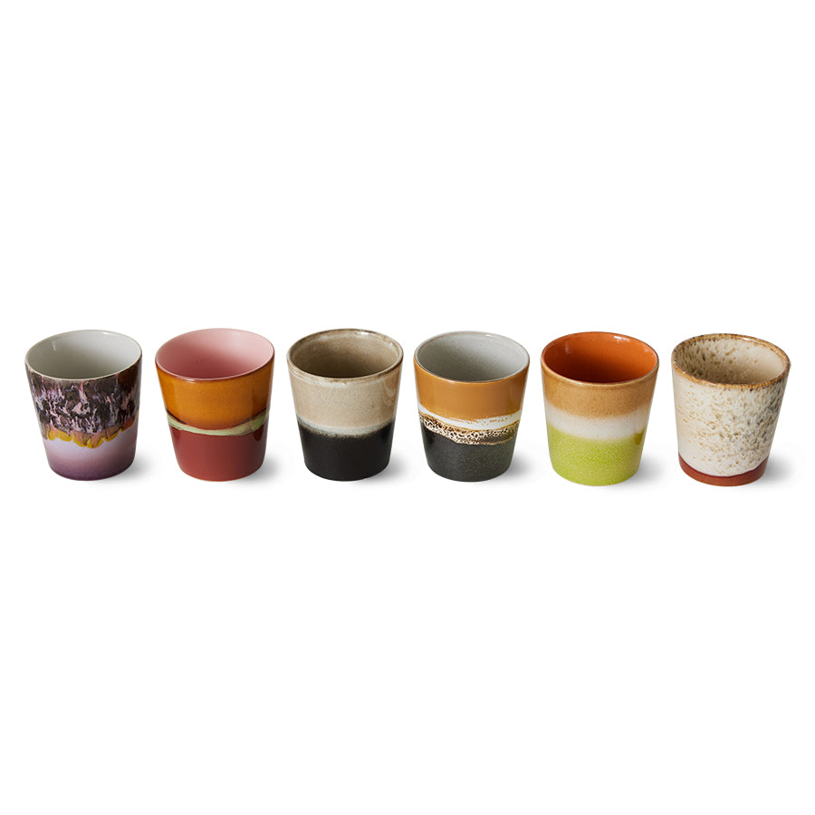 HK Living : 70s ceramics: coffee mugs soil (set of 6)
