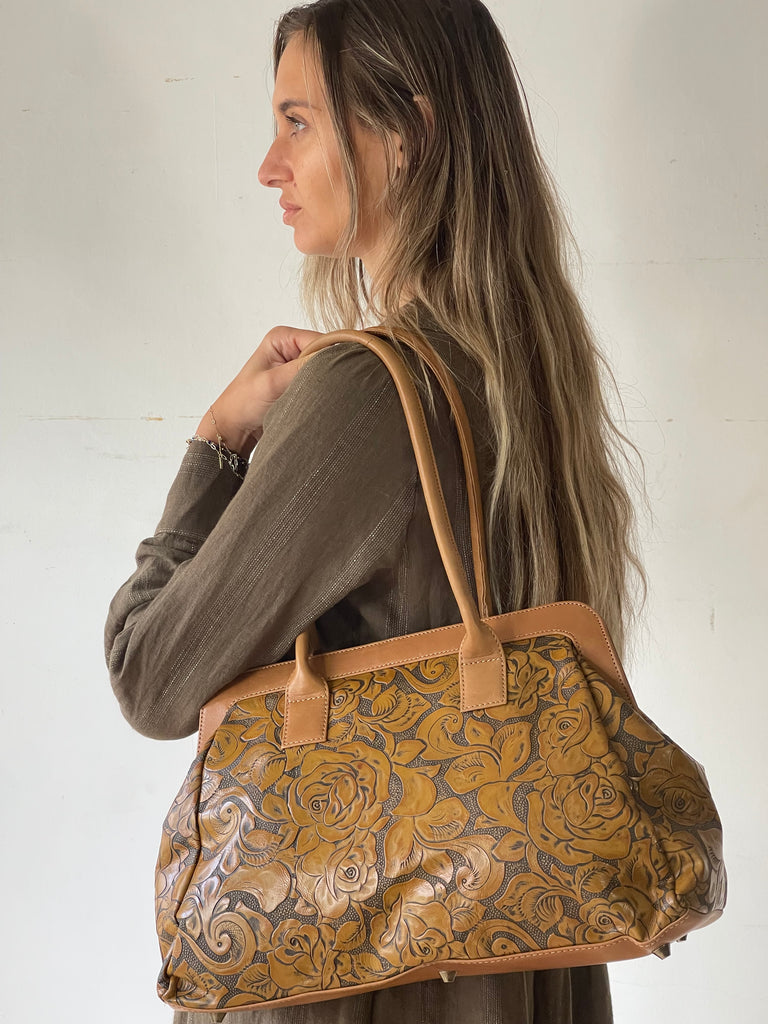 CollardManson Doctor's Bag - Floral Tan