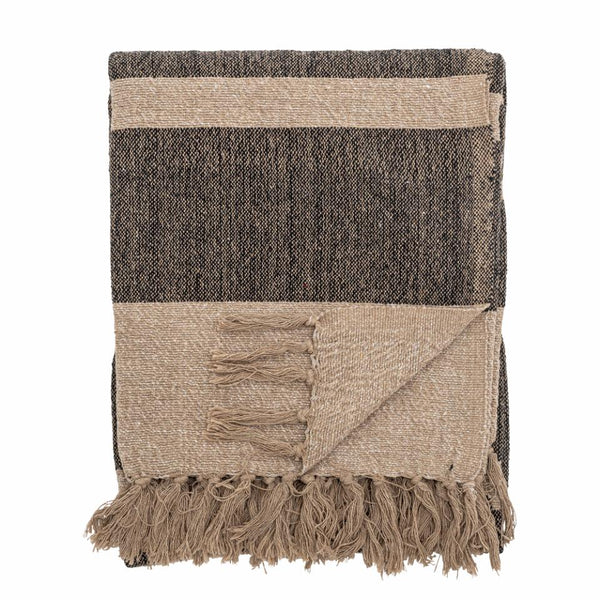 Temi Throw, Black, Recycled Cotton