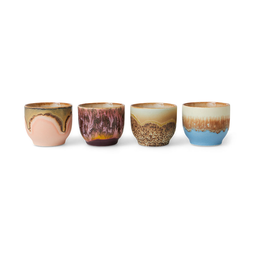 HK Living : 70s ceramics : cafe mugs lagoon (set of 4)