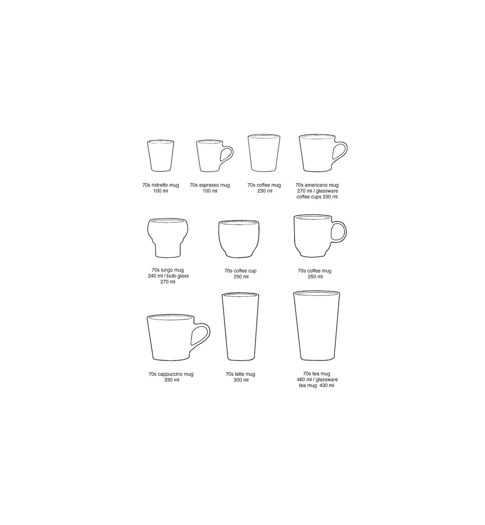 HK Living : 70s ceramics : cafe mugs lagoon (set of 4)