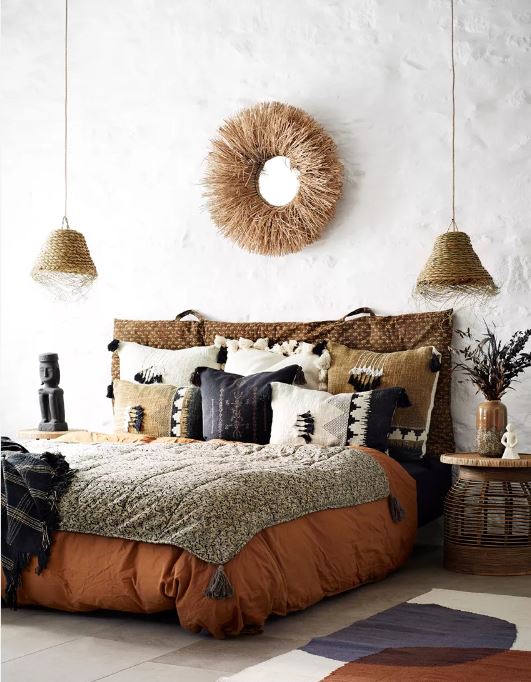 CUSHION cover W/ TASSELS brown sugar