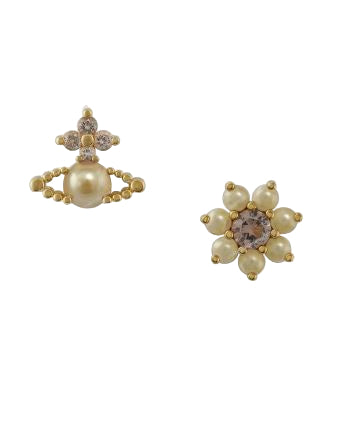 Vivienne Westwood Agnes Earrings Gold Greige