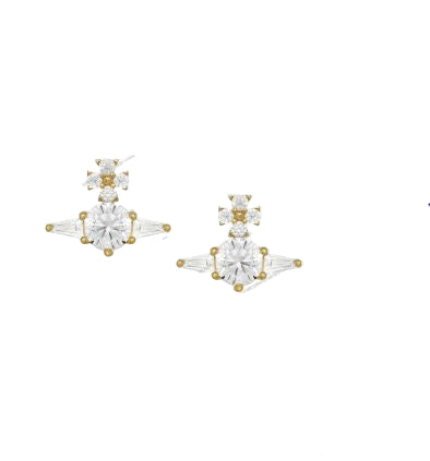 Vivienne Westwood Ofelia Earrings Gold/White CZ