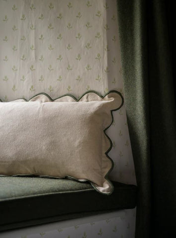Scallop Cushion - Moss