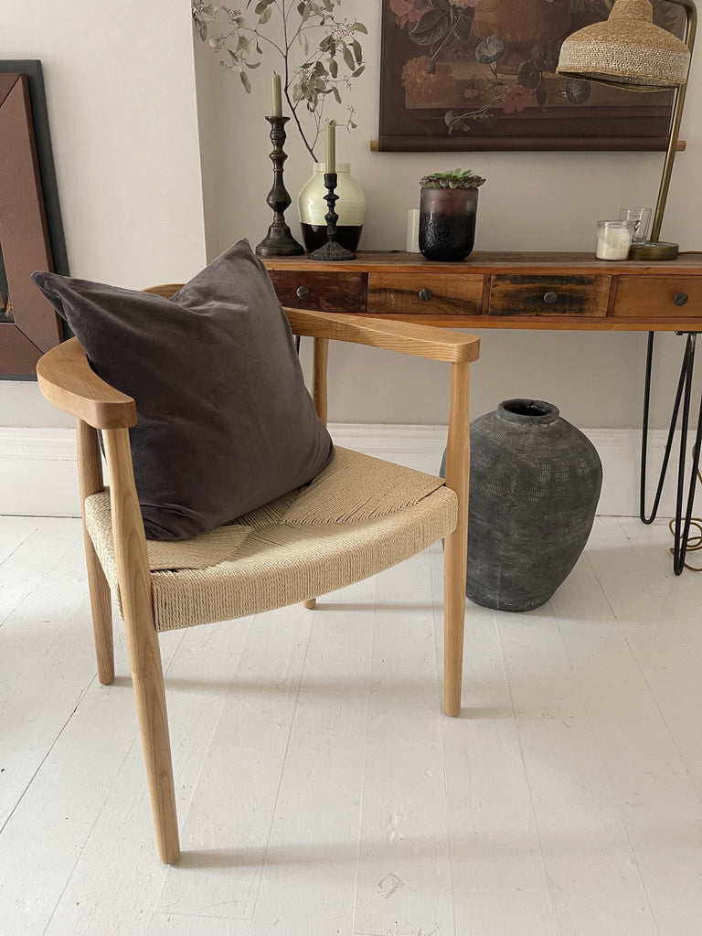 Natural Rope Seat Dining Chair