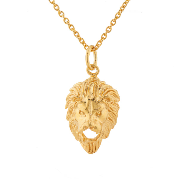 Gold plated 925 Silver lion necklace