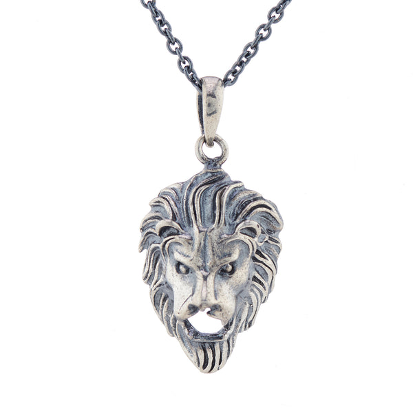 Oxidised 925 Silver lion necklace