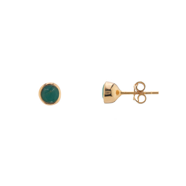 Gold plated Chrysophrase stud earrings